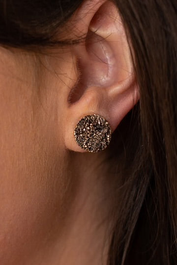 Everyday, Everywhere Druzy Stud Rose Gold