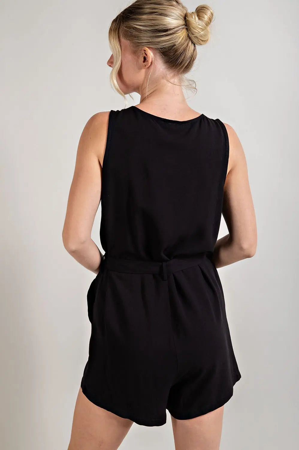 V-Neck Waist Tie Romper