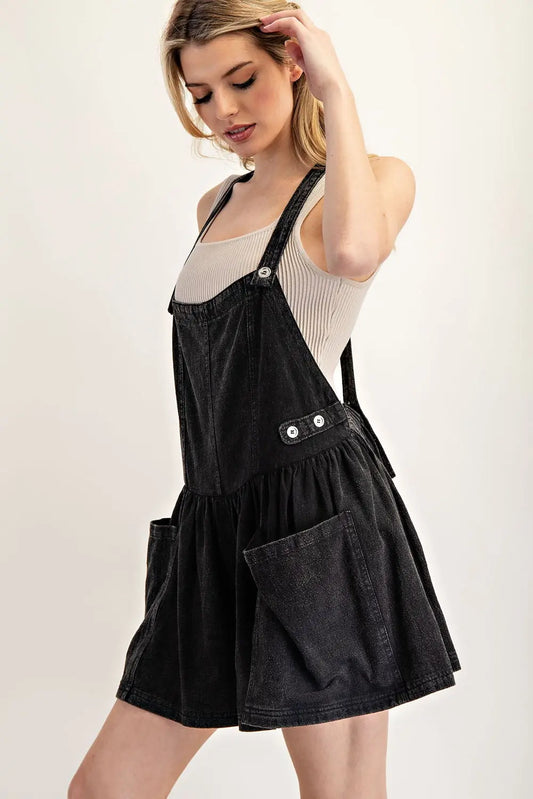 Mineral Washed Sleeveless Romper