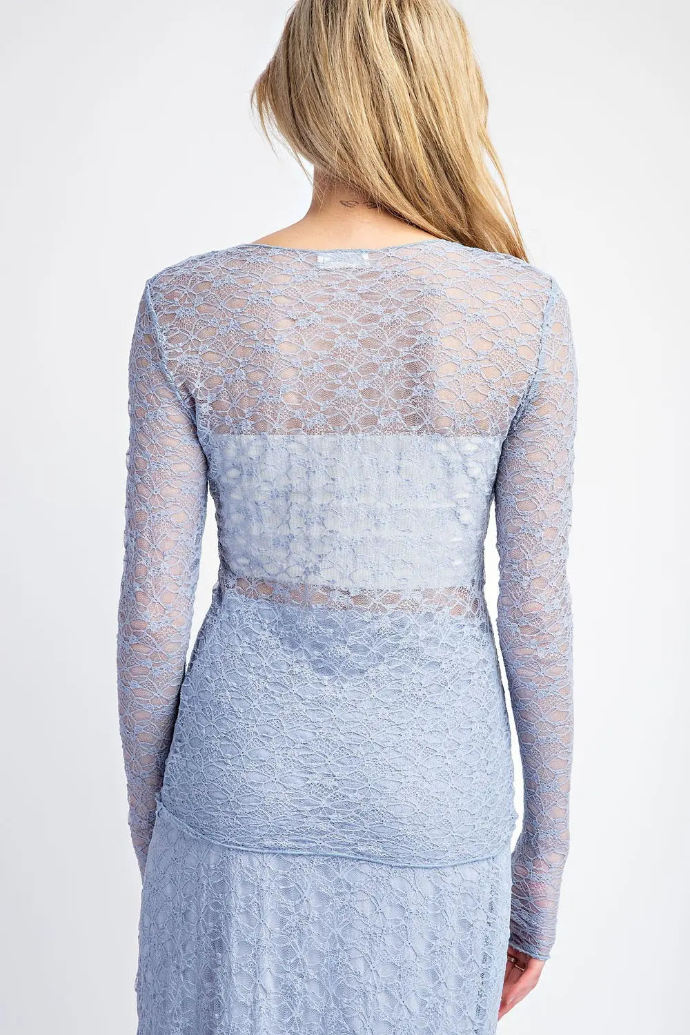 Periwinkle Lace Long Sleeve Top