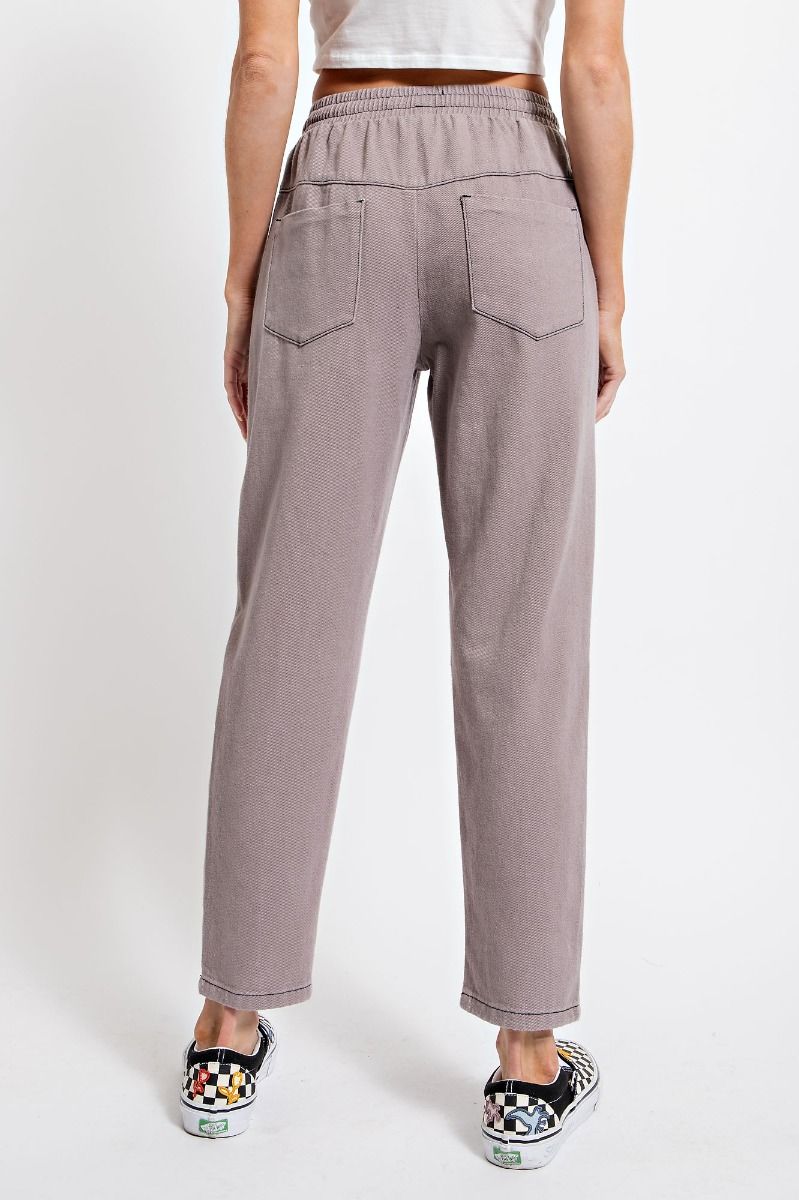 LILAC GREY WASHED TWILL PANTS