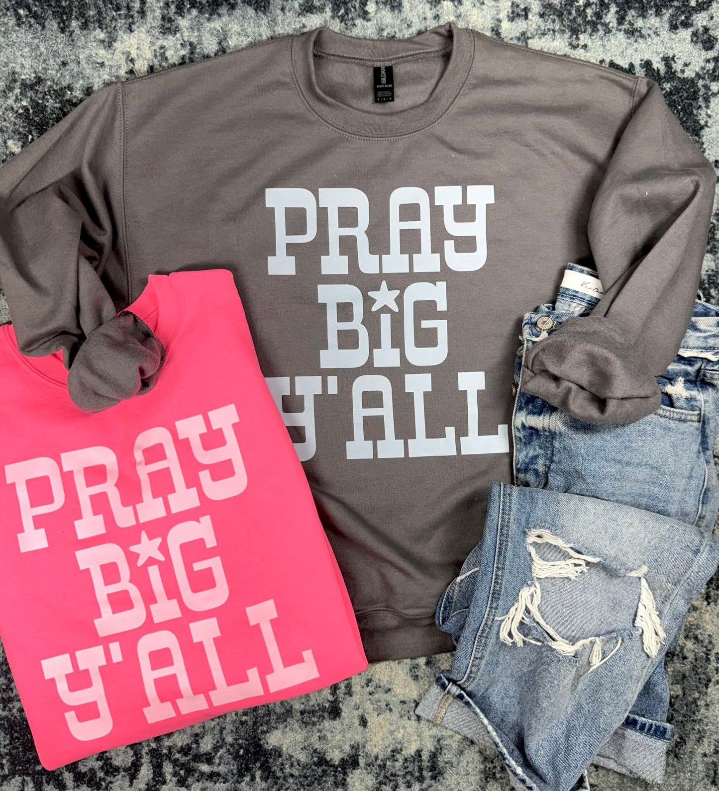 Pray Big Y'all Charcoal