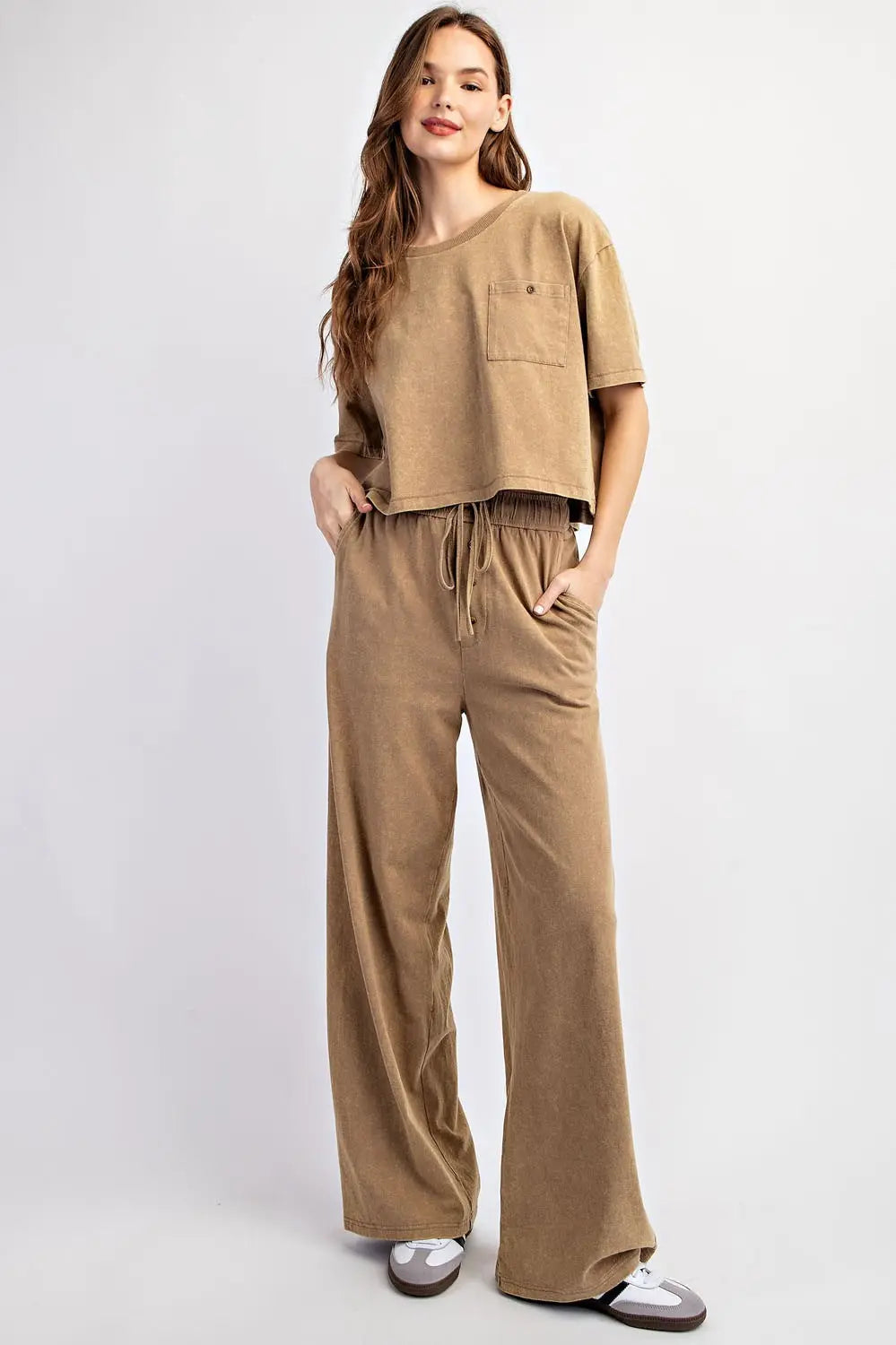 Mineral Washed Straight Leg Pant SET