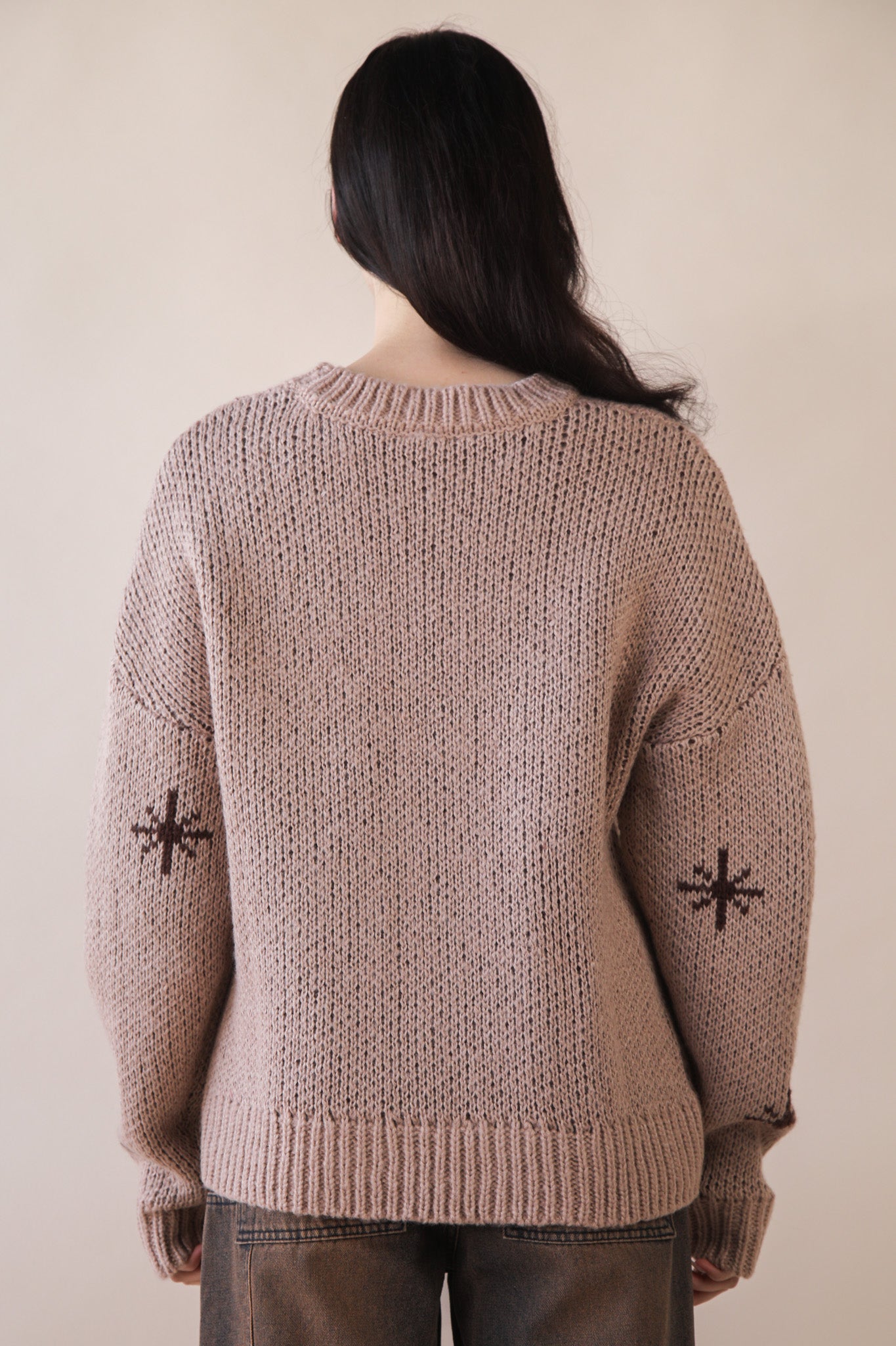 Cowboy Boots Graphic Print Knit Sweater