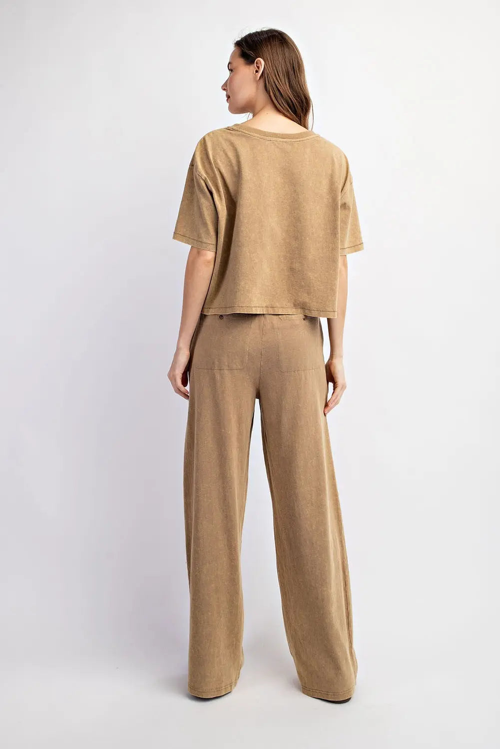 Mineral Washed Straight Leg Pant SET