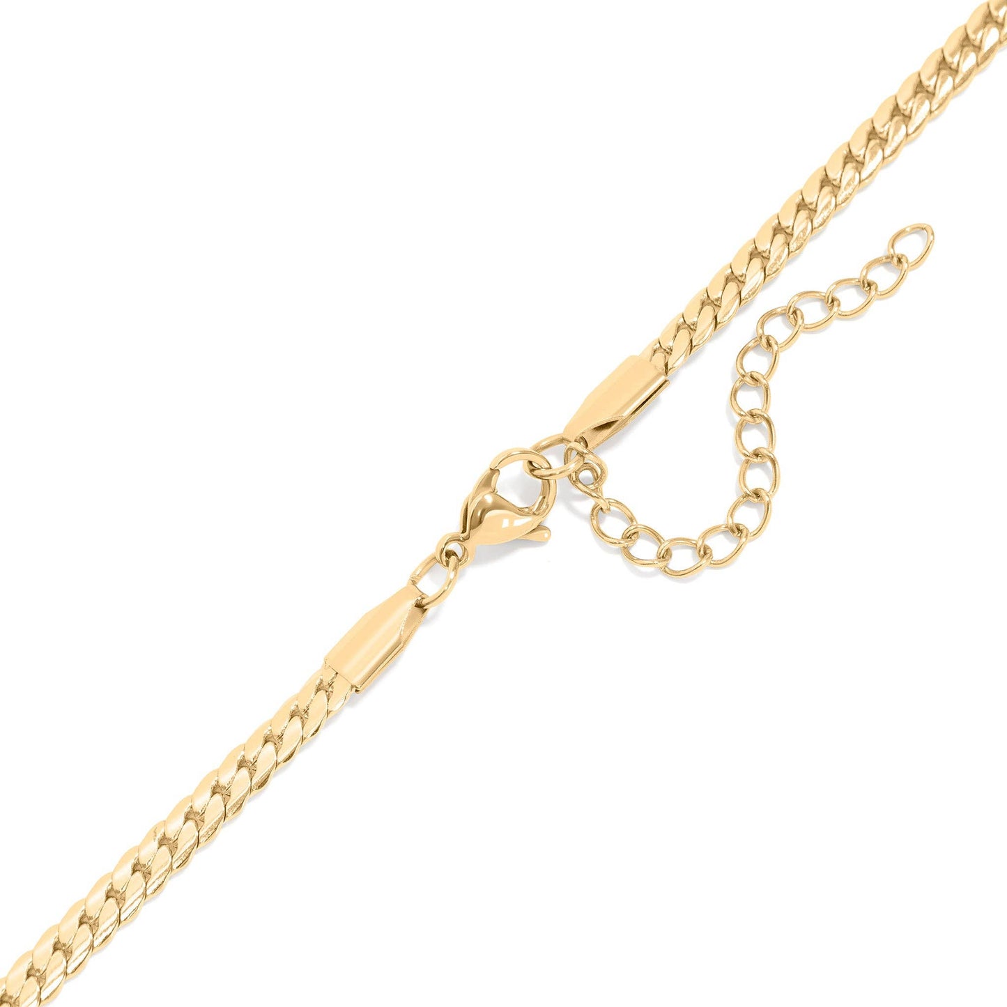 18K Gold PVD Stainless Steel Curb Charm Holder Necklace