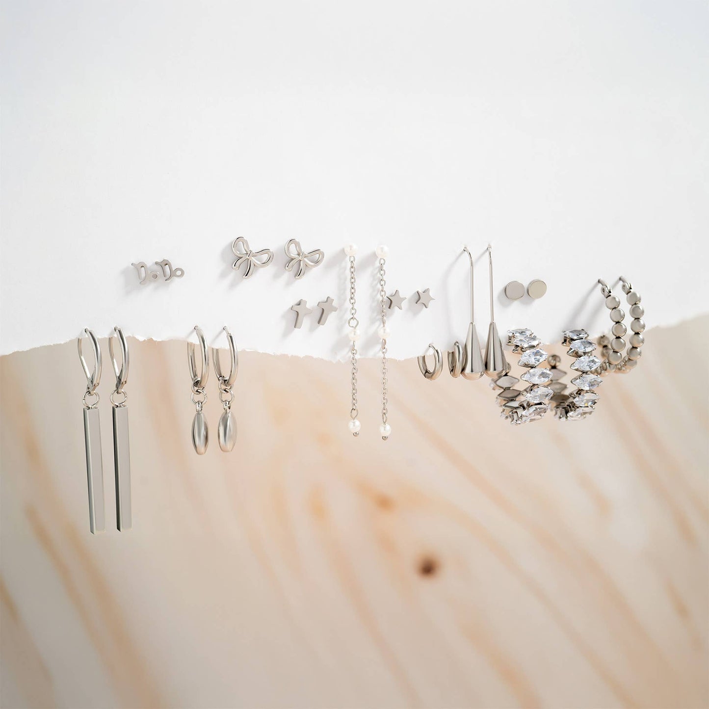 18K Gold PVD Stainless Steel Cross Stud Earrings