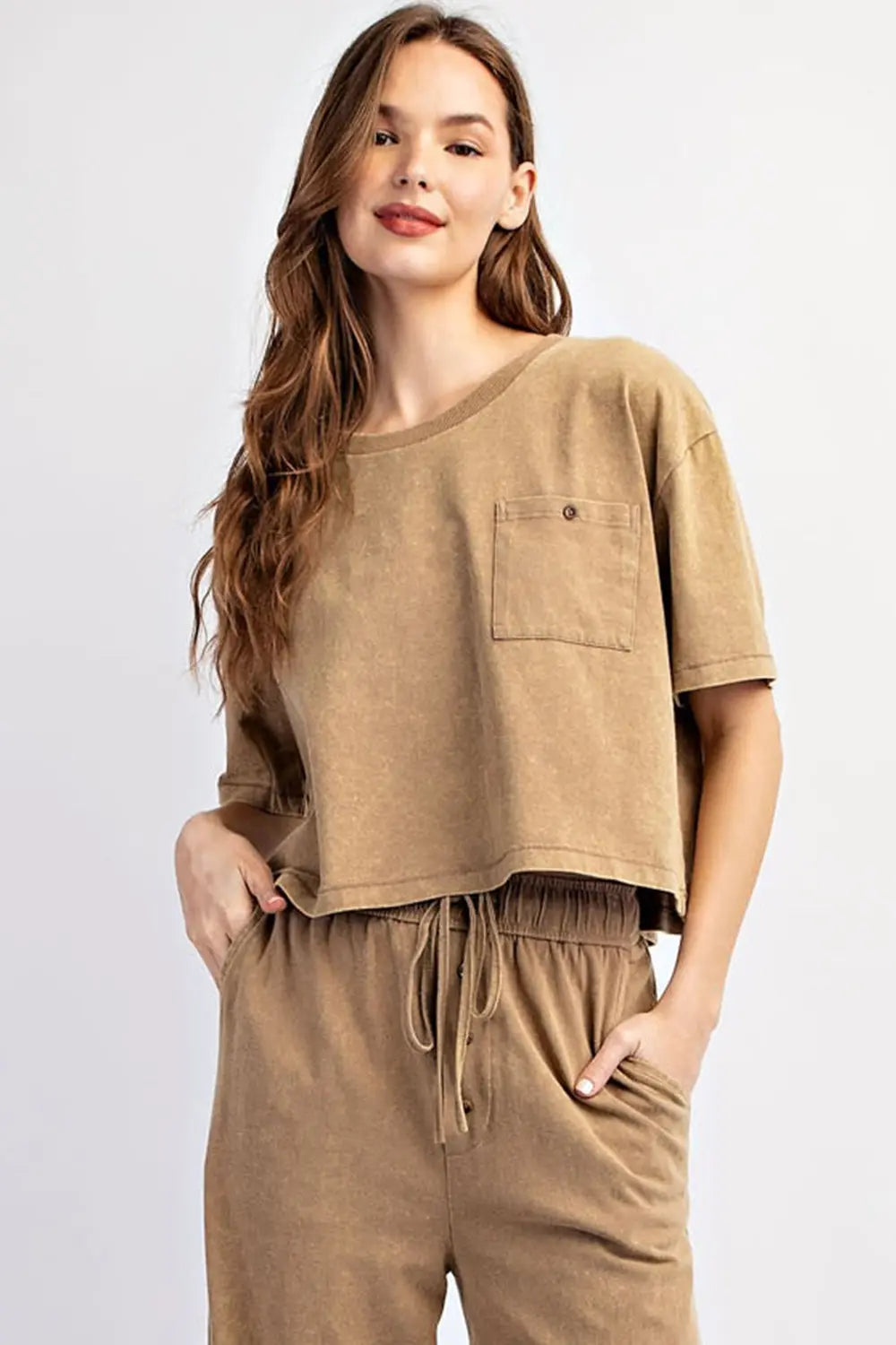 Mineral Washed Straight Leg Pant SET