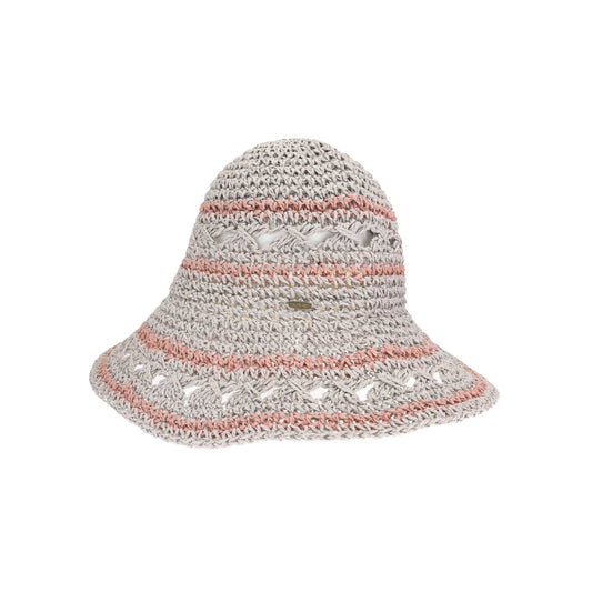 Open Weave Paper Straw Hand Crochet C.C Bucket Hat