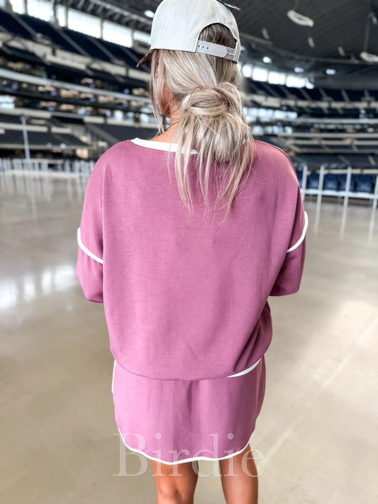 Maroon Two Piece Skort Set