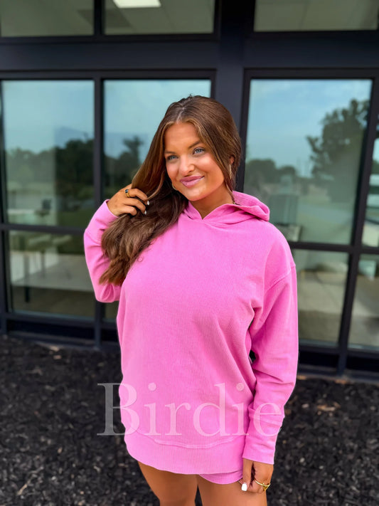 Corded Hooded Set in Bubble Gum Bliss