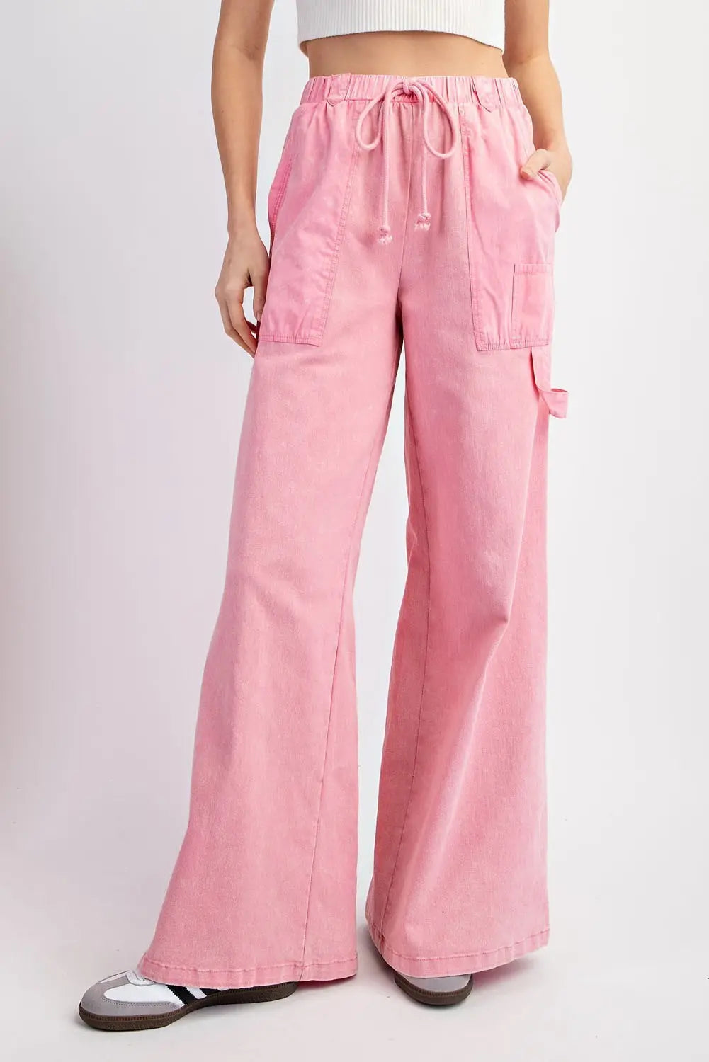 MINERAL WASHED PANTS WITH DRAWSTRING