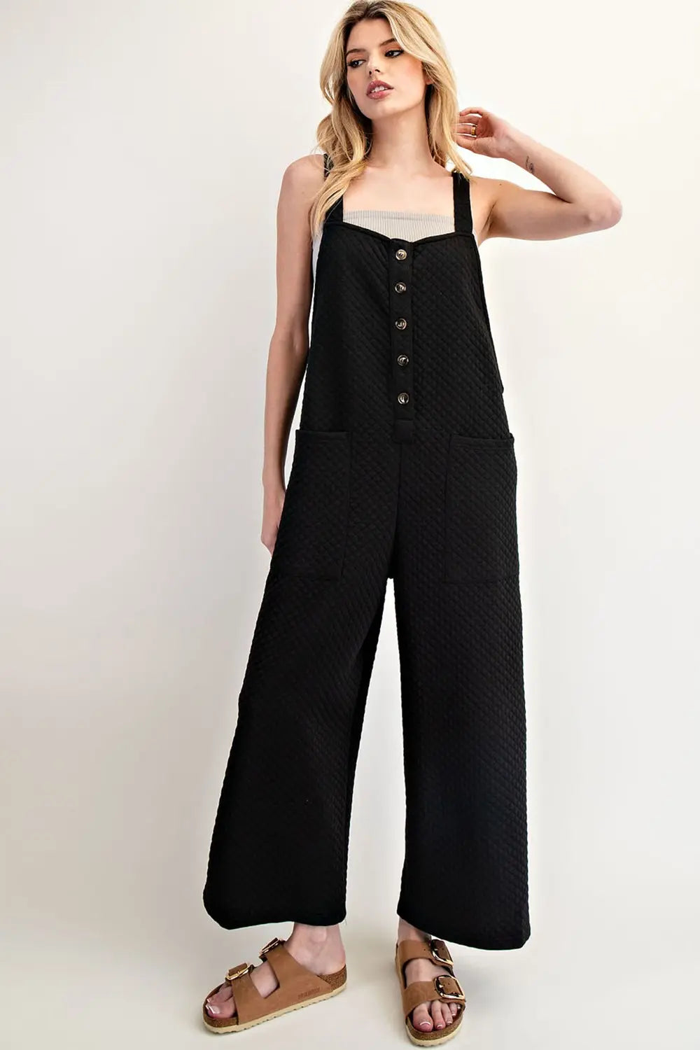 Textured Sleeveless Jumpsuit