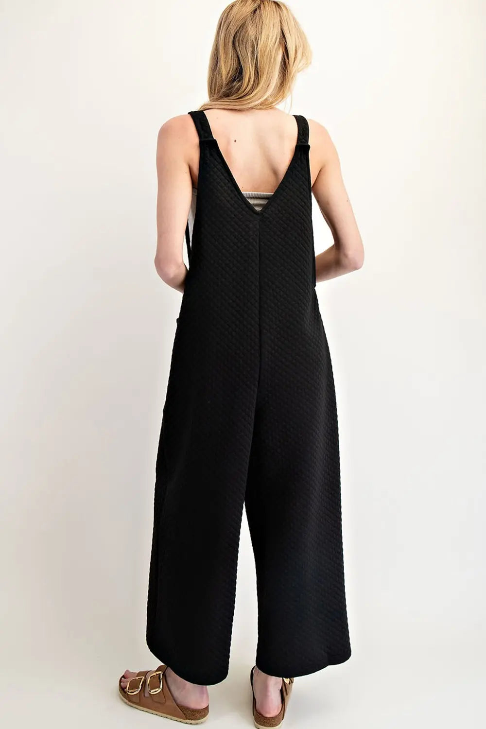 Textured Sleeveless Jumpsuit