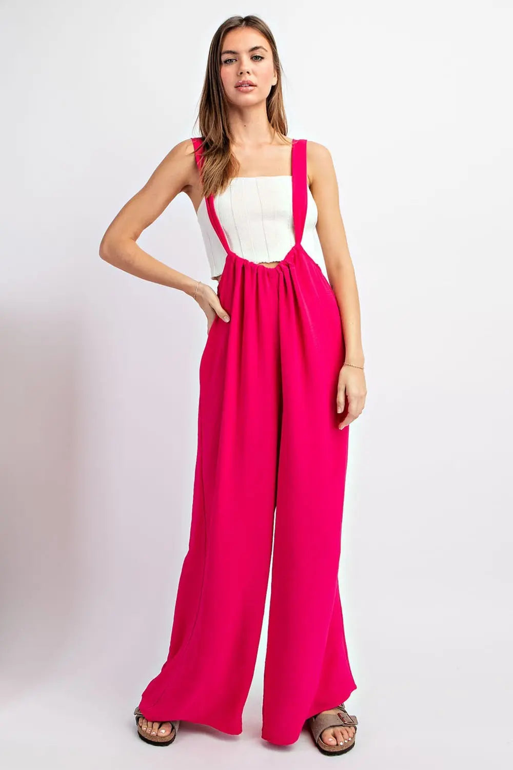 SOLID CINCH ADJUSTABLE JUMPSUIT