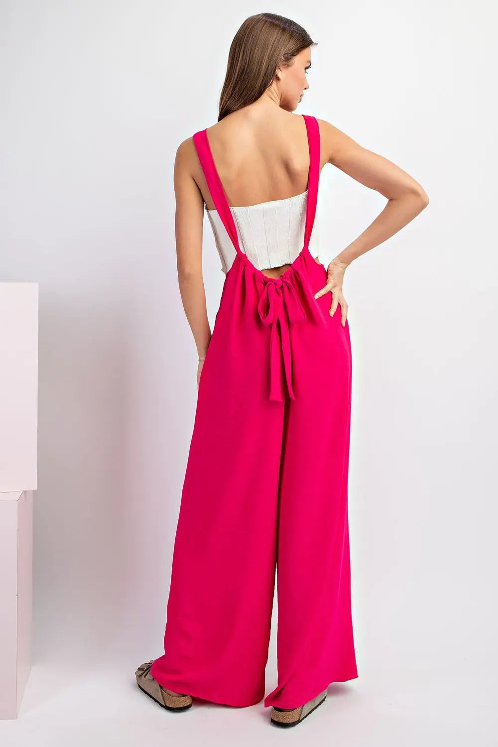 SOLID CINCH ADJUSTABLE JUMPSUIT