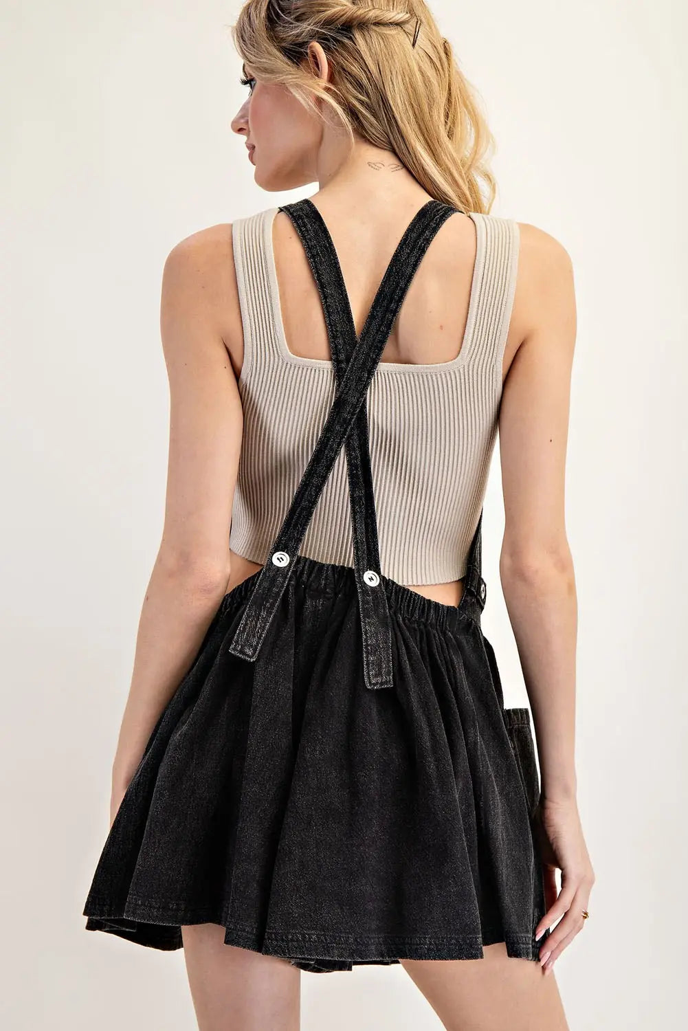 Mineral Washed Sleeveless Romper