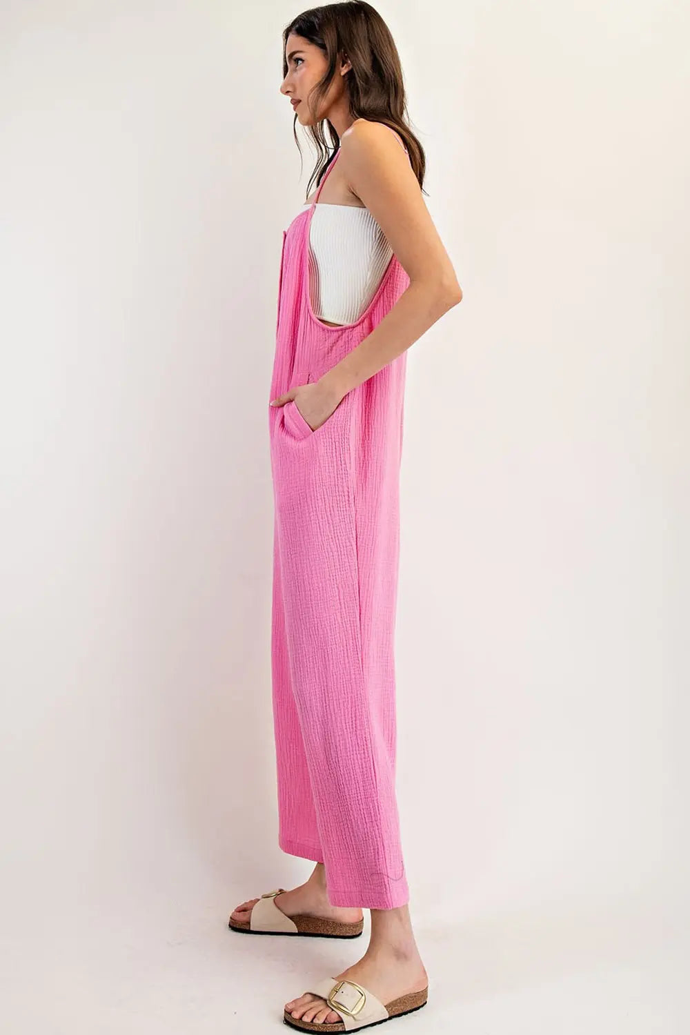 Sleeveless Cotton Gauze Jumpsuit