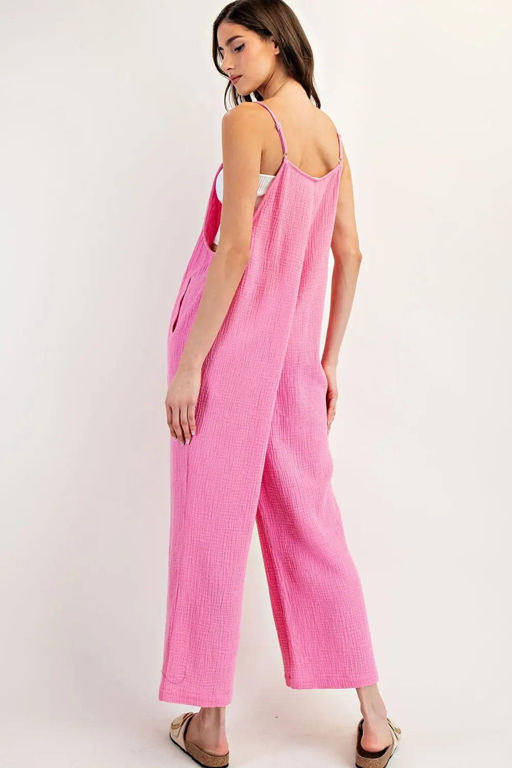 Sleeveless Cotton Gauze Jumpsuit