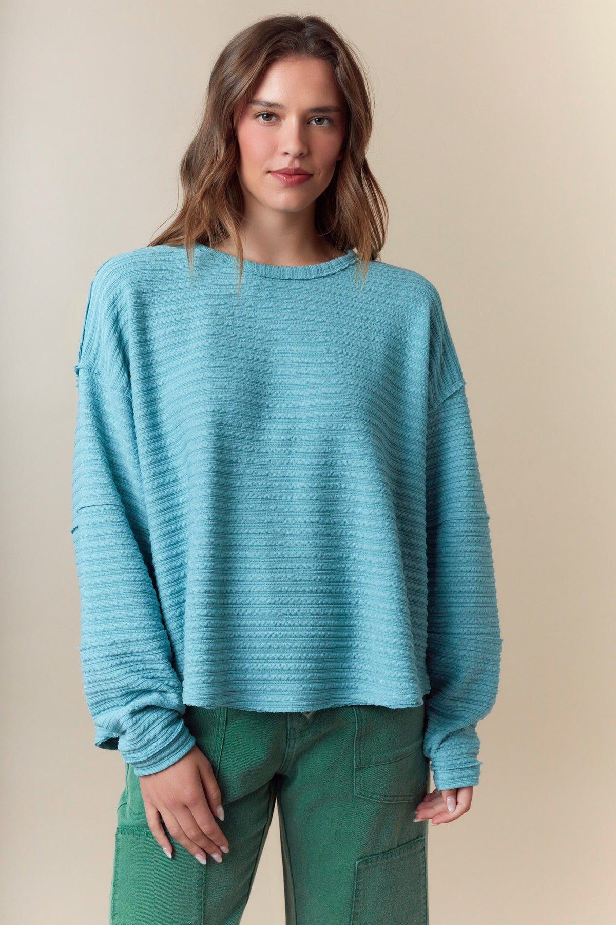 Long Sleeve Round Neck Sweater Knit Vintage Pullover