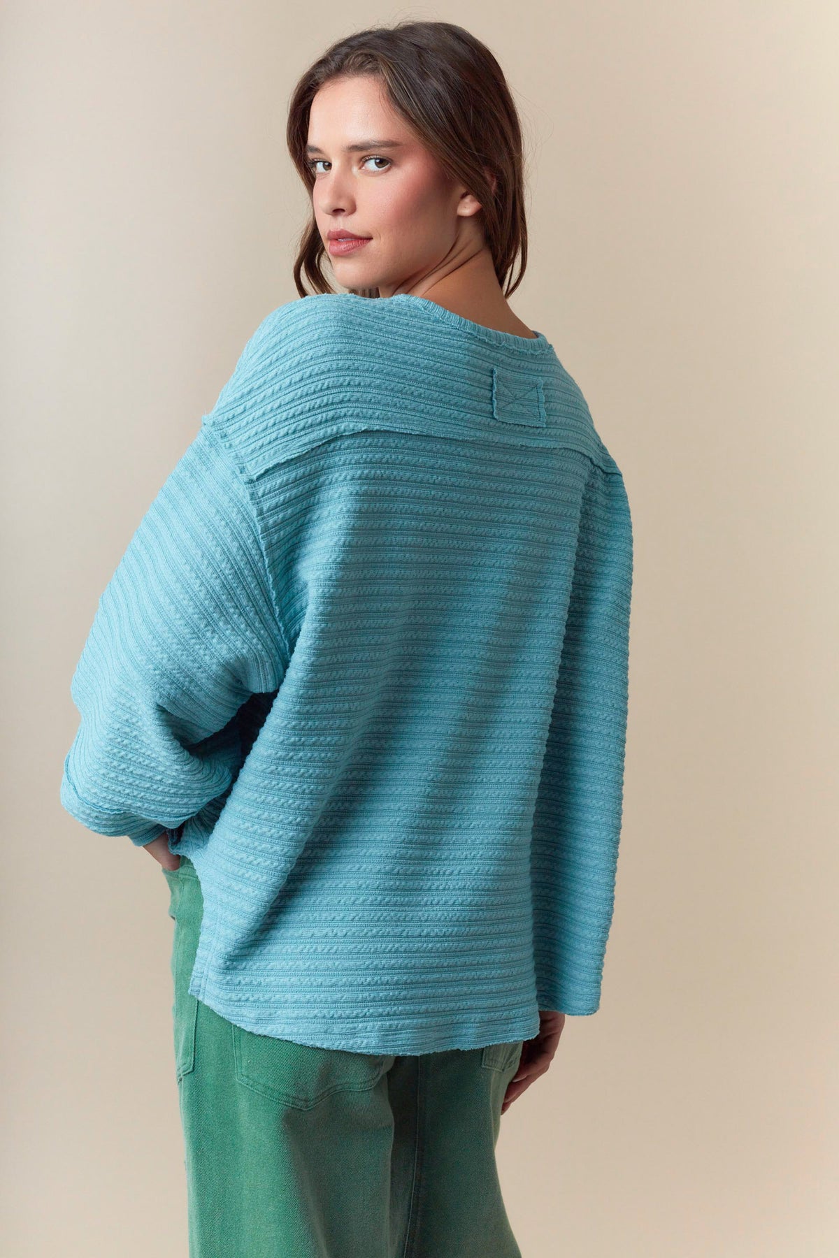 Long Sleeve Round Neck Sweater Knit Vintage Pullover