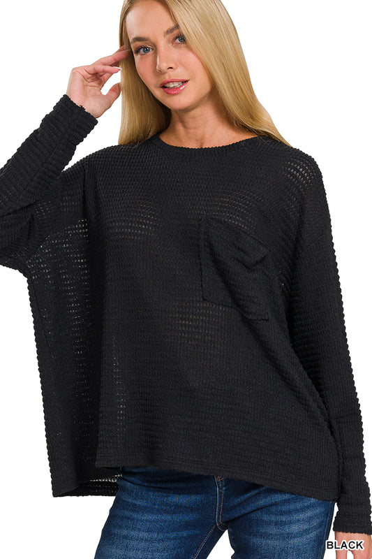 Jacquard Drop Shoulder Top