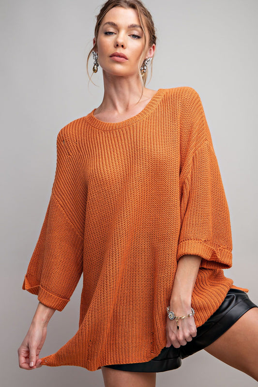 PUMPKIN KNITTED TUNIC SWEATER