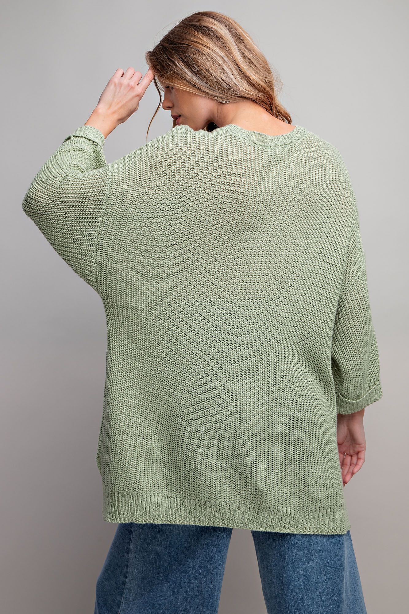 SAGE KNITTED TUNIC SWEATER