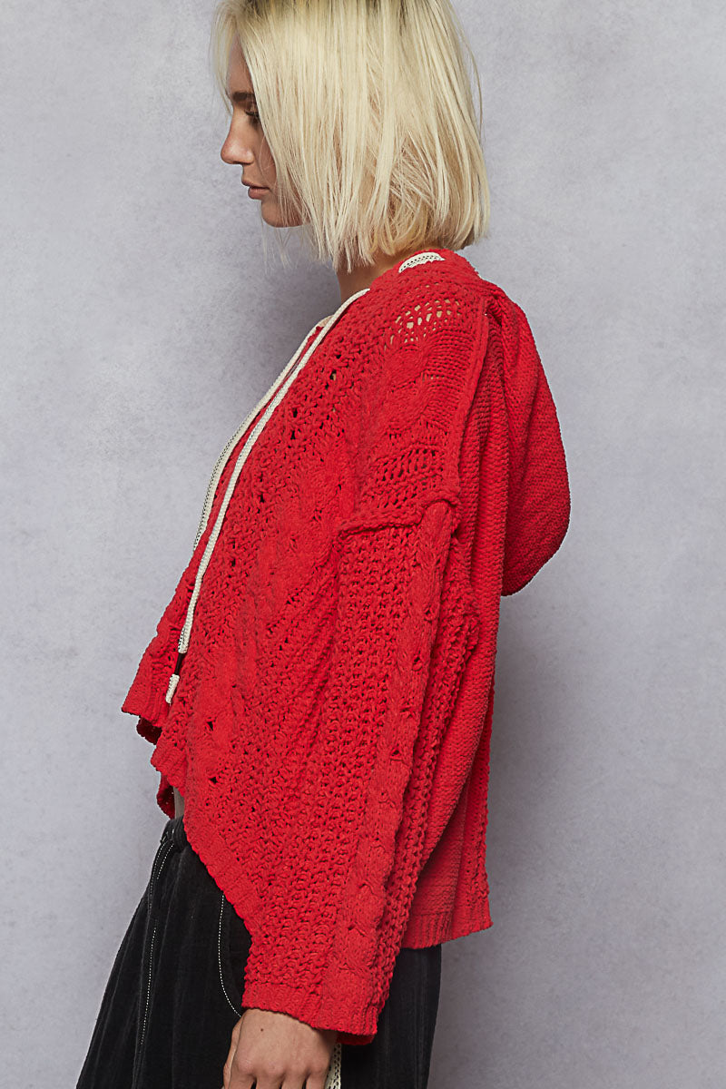 Chenille Sweater in Cherry Ref