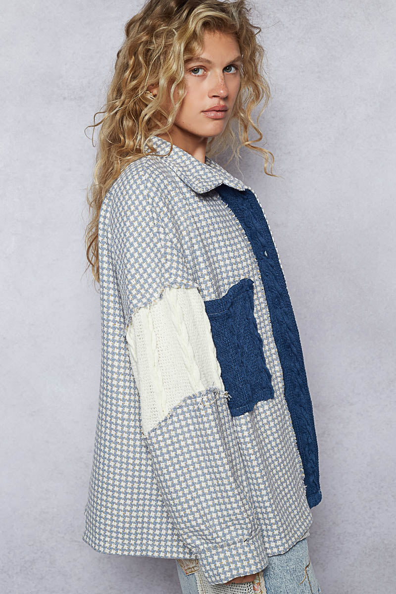 Perfectly Textured Shacket in Sky Cream