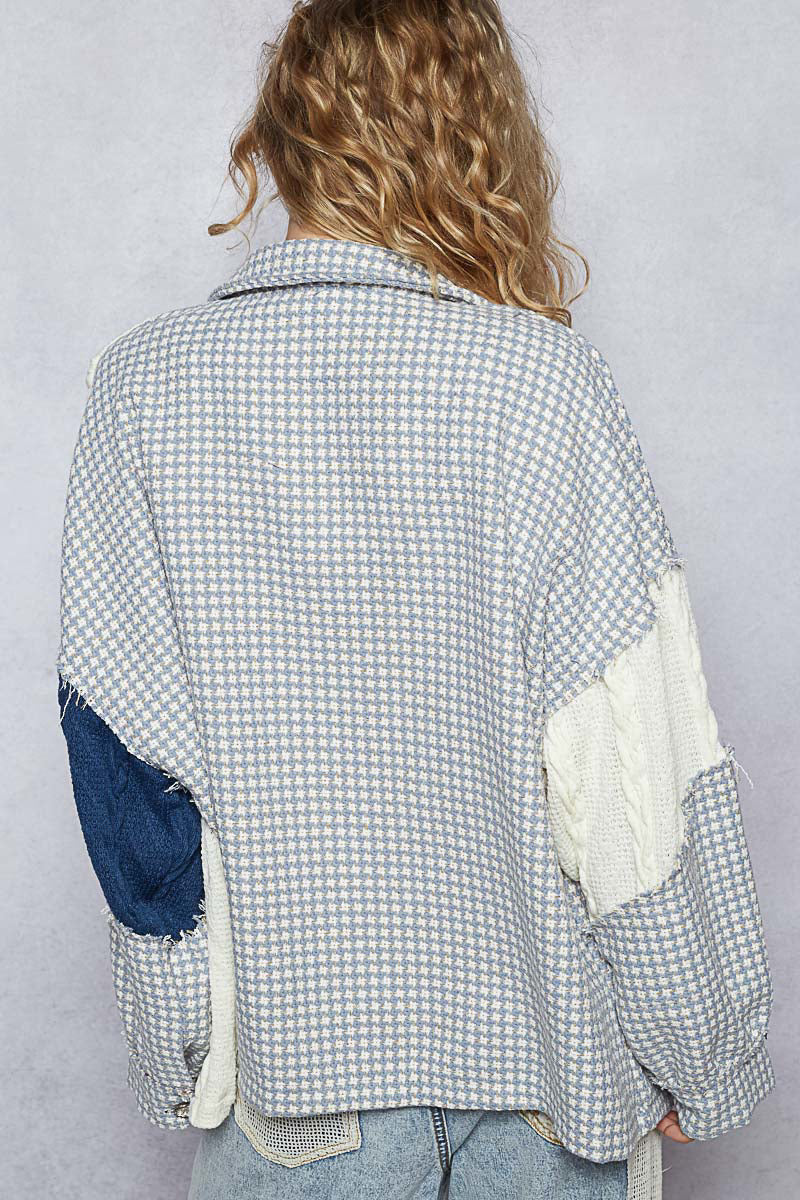Perfectly Textured Shacket in Sky Cream