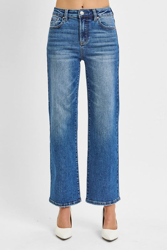 Risen High Rise Ankle Straight Relaxed Jean