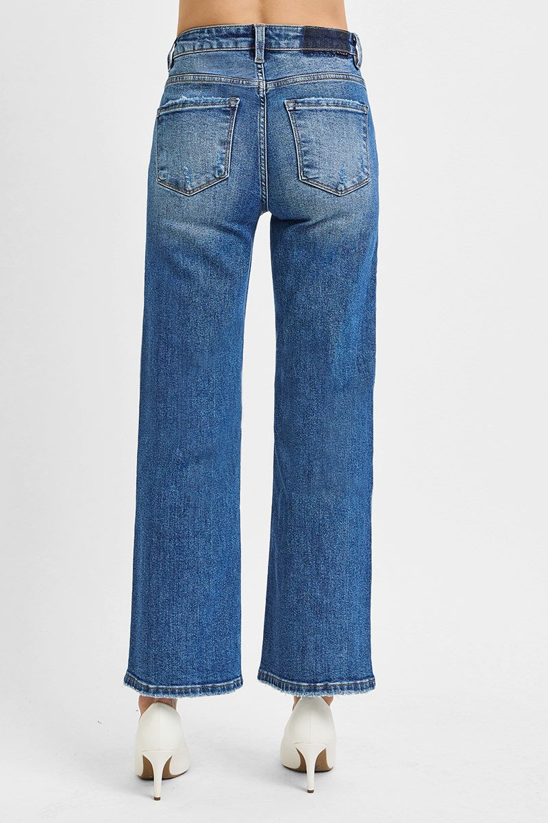 Risen High Rise Ankle Straight Relaxed Jean