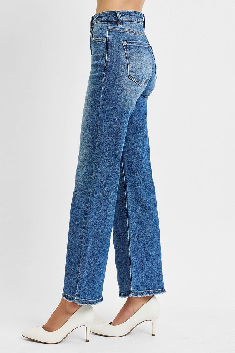 Risen High Rise Ankle Straight Relaxed Jean