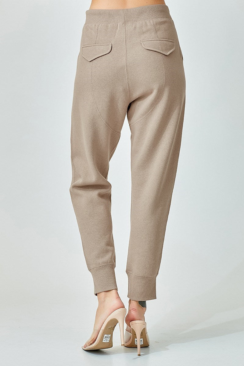 RISEN TAN SOFT KNIT JOGGER PANTS