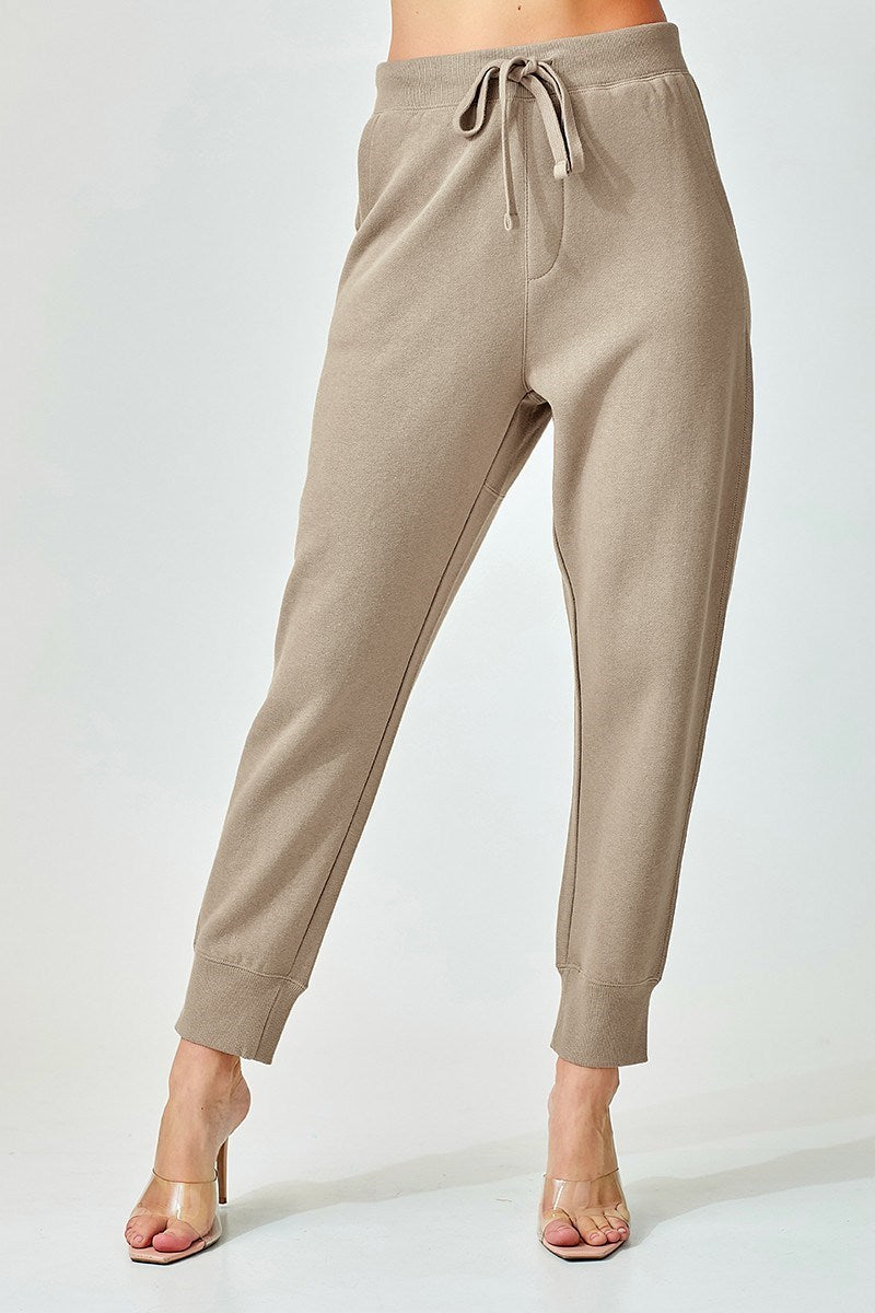 RISEN TAN SOFT KNIT JOGGER PANTS