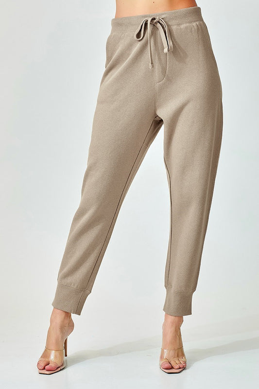 RISEN TAN SOFT KNIT JOGGER PANTS