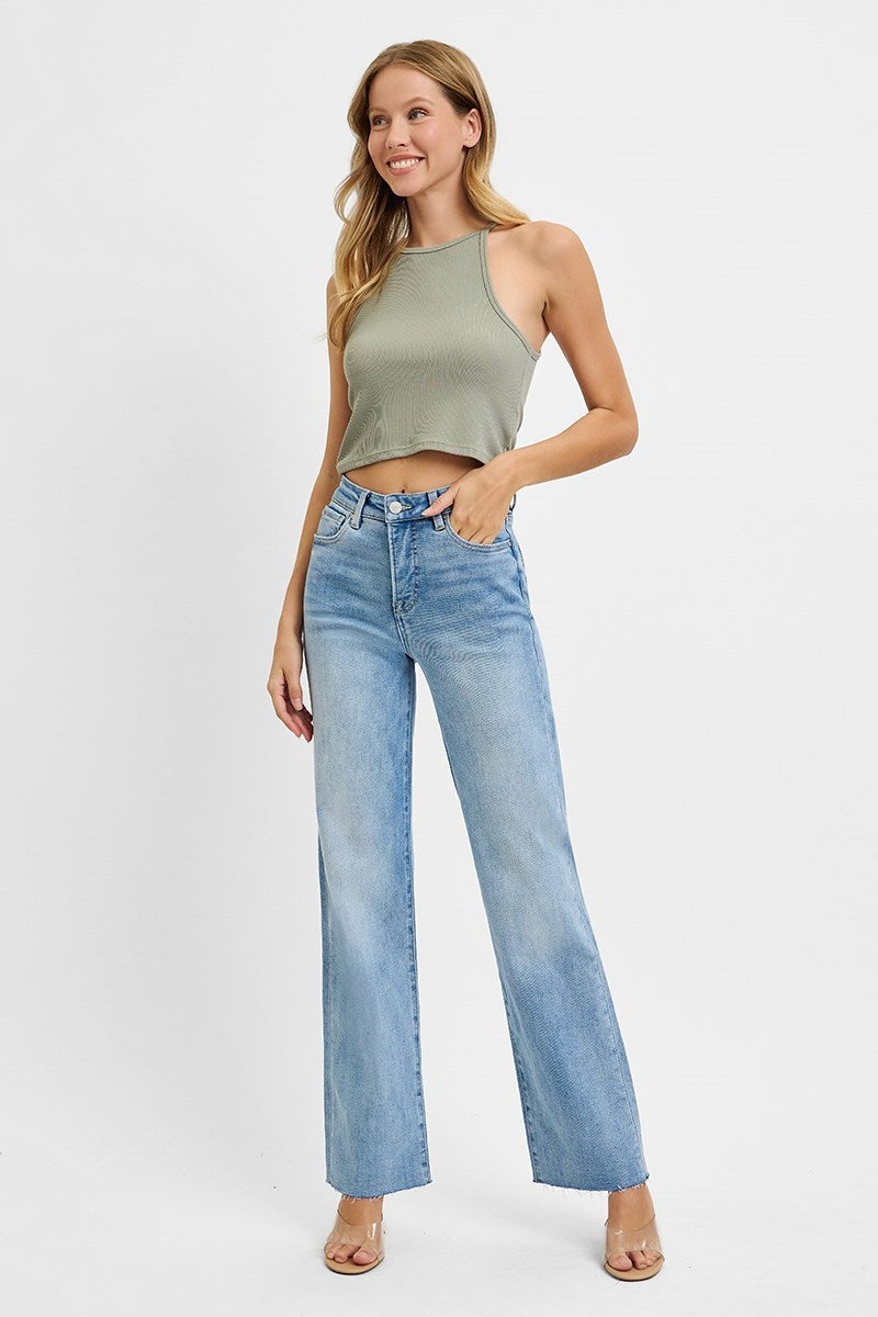 RISEN LIGHT TUMMY CONTROL RISE STRAIGHT JEANS