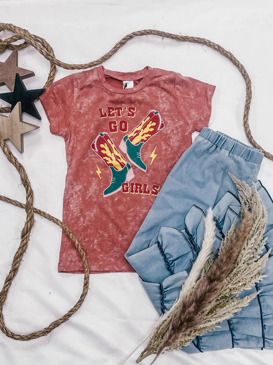 Girls' Let's Go Girls Strawberry Daiquiri Acid Wash Tee