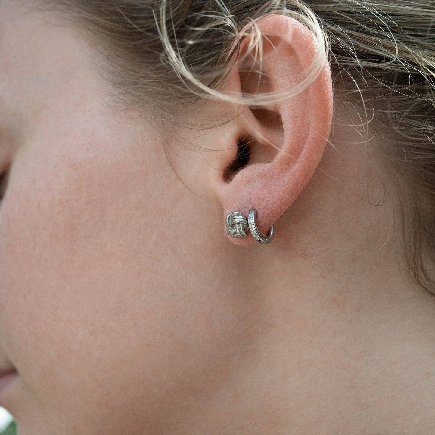 18K Gold PVD Stainless Steel CZ Mini Huggie Earrings