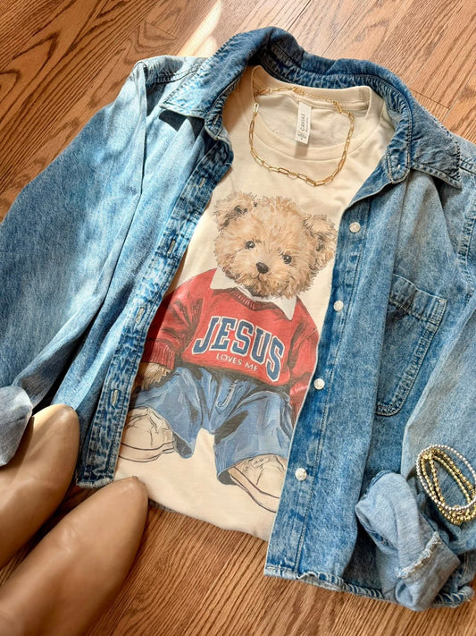Jesus Loves Me Teddy Tee