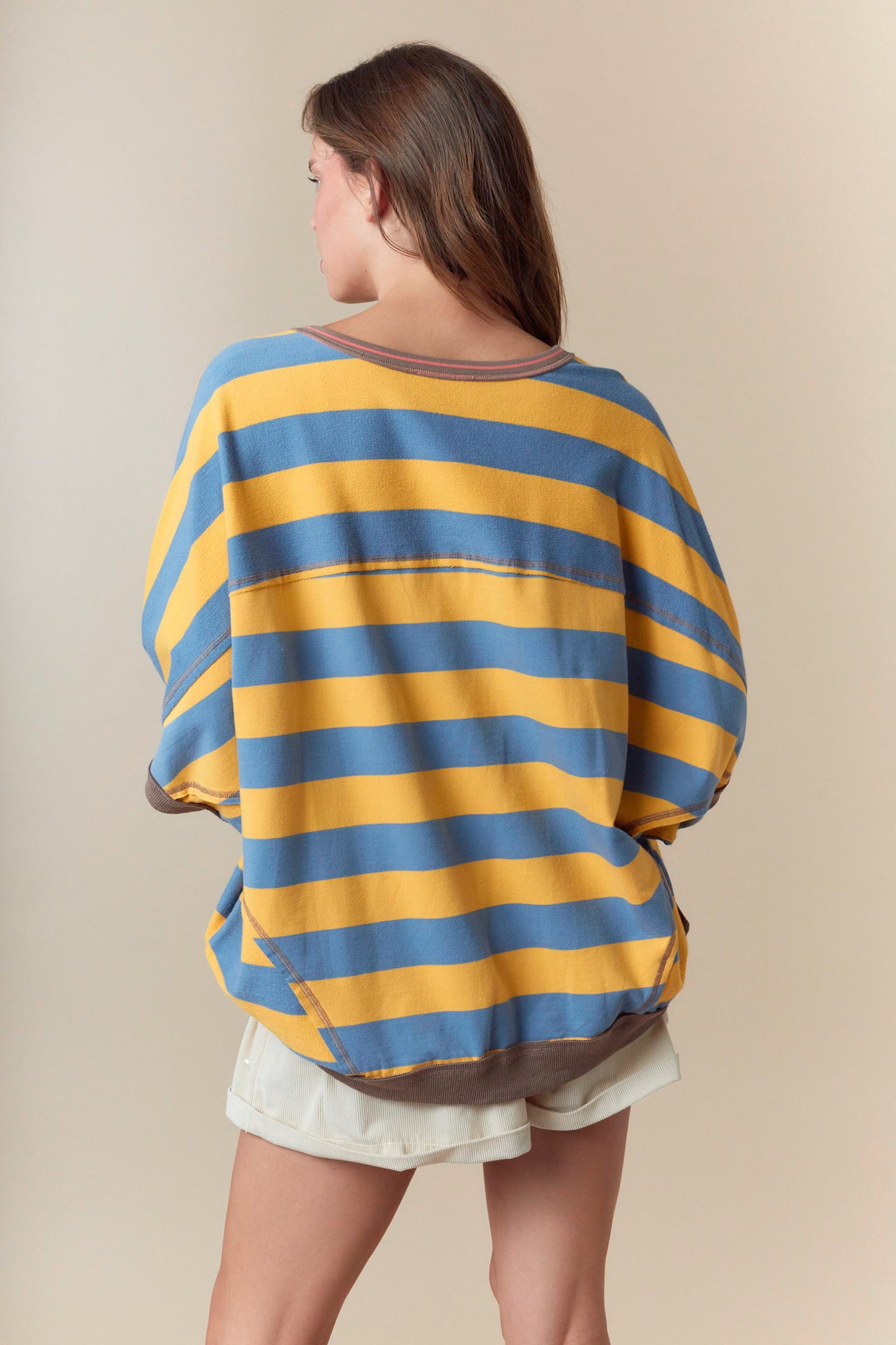 Stripe Color Block Pull Over
