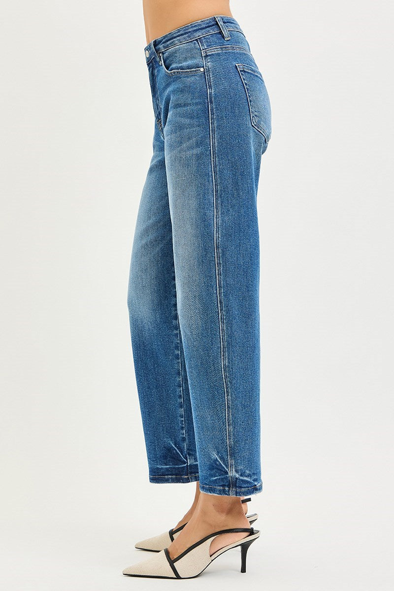 Risen Slouchy Cropped Barrel Jeans